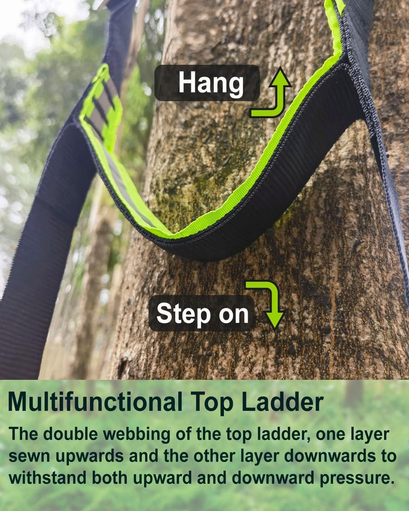 MLNSUNNY Double-Thickened and Widened 4-Step Climbing Aider for Hunting Tree Steps,Fall-preventing Adjustable Hook and Loop Design for a Wide Range of Climbing Stick,Easy-to-use Lightweight Rope Aid - Image 5